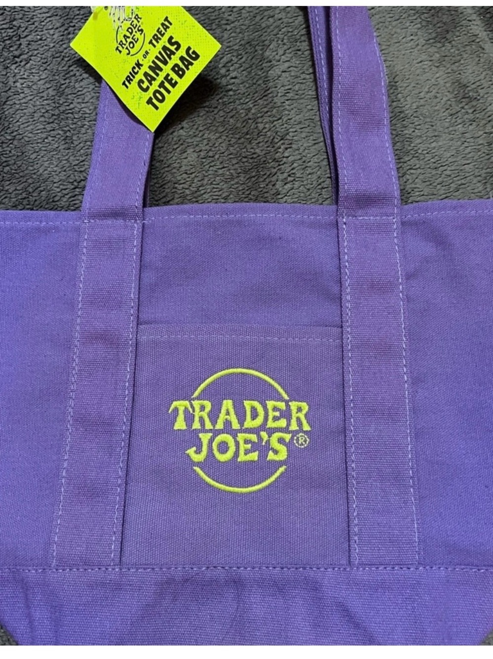 NWT Trader Joe’s Purple Canvas Tote Bag